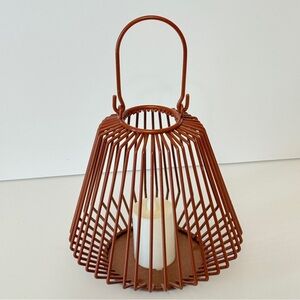 Candle Holder Orange Wire Electric Candle Home Decor Long Soft Glow In/Outdoors